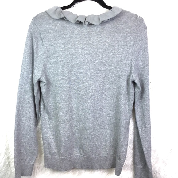 Chaps Classic V-neck Top Long sleeve classic Top Ruffled collar large - Picture 7 of 7